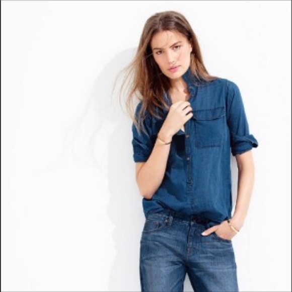 J. Crew Factory Tops - J. Crew Factory Chambray Shirt in Boy Fit